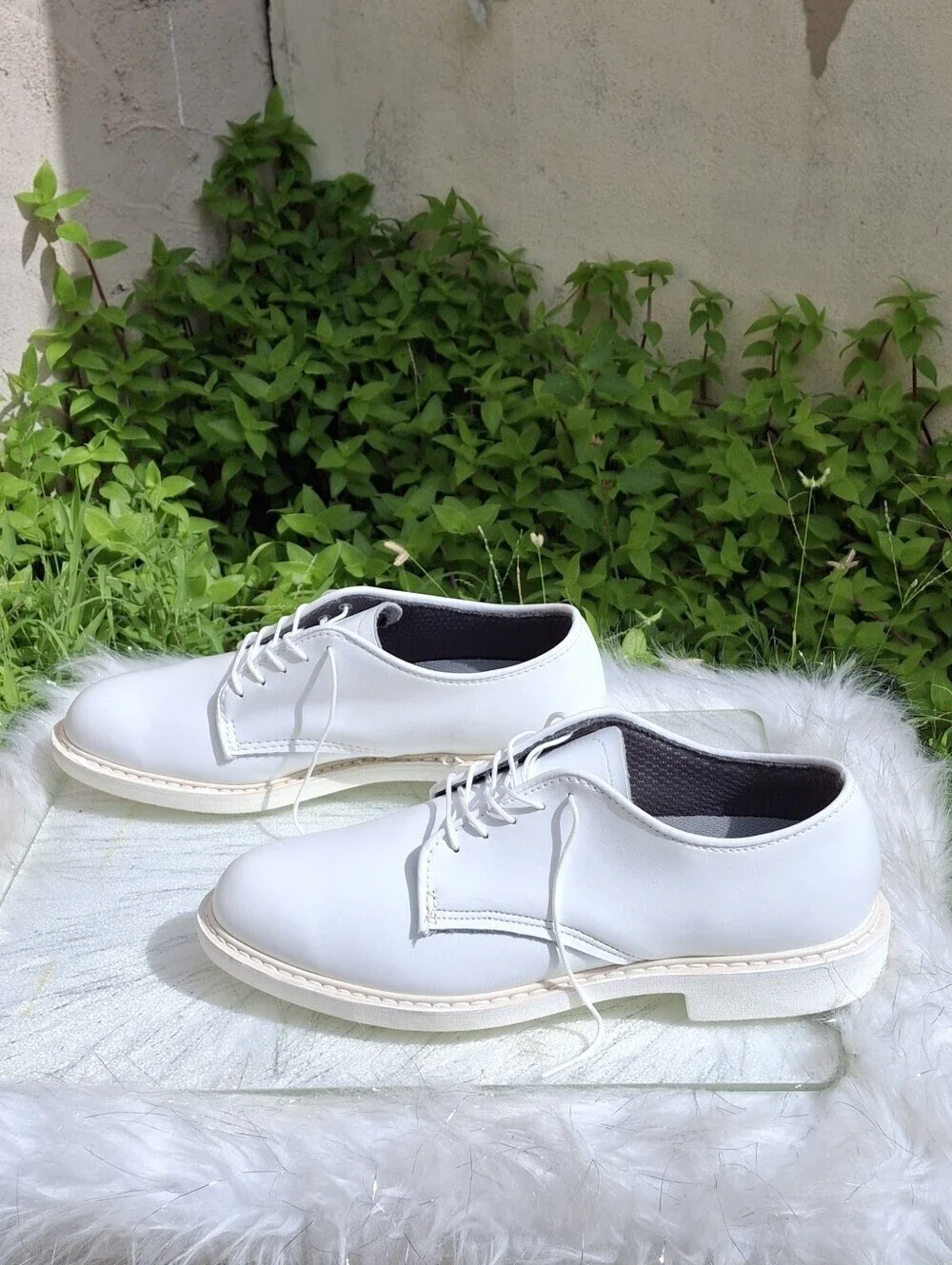 Altama White Leather Lace-Up  Oxford Dress Shoes Military USA Made Men Size 8